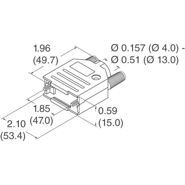 165X02629XE Conec  Capots de connecteurs D-Sub en forme de D